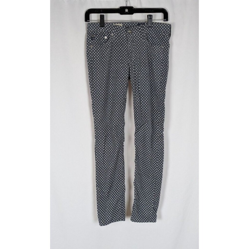 AG Adriano Goldschmied Jeans 26 Women's Gray Polka Dot The Stevie Ankle Straight